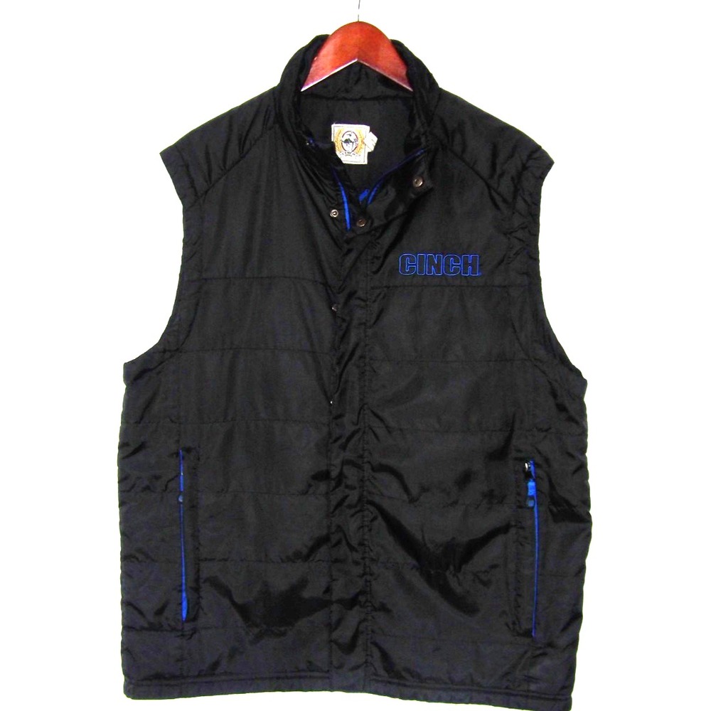 CINCH Zip-Up Black Performance Outdoor Vest Jacket Men's Large